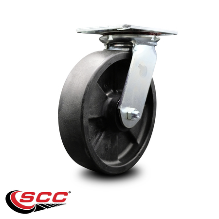 Service Caster 8 Inch Heavy Duty Top Plate Glass Filled Nylon Swivel Caster with Ball Bearing SCC-35S820-GFNB